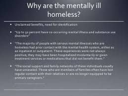  Homeless patients and mental health.