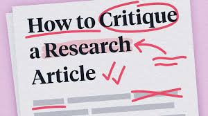 Analytic critique of a journal article.