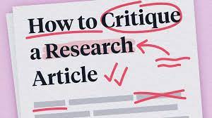 Critiquing a peer reviewed article.