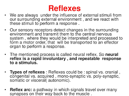 Physical Education Reflex and Senses
