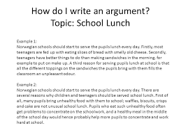 Argumentative essay on school lunches.
