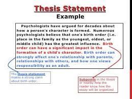 Formation of Thesis Statements.