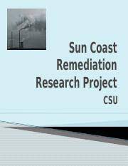 Sun Coast Remediation research project