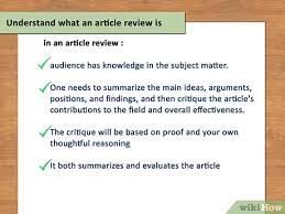 Writing a scholarly article review.