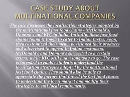 Case Study on a multinational enterprise
