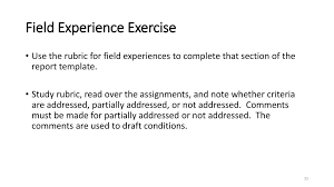 Field Experience exercise
