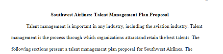 Talent management plan for pilots