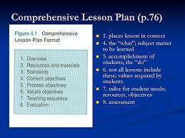 Comprehensive lesson plan