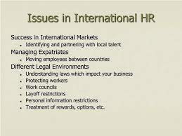 International HR Issues.