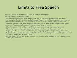Limits of Free Speech