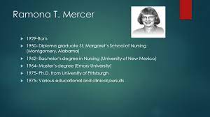 Nursing theorist Ramona T Mercer.