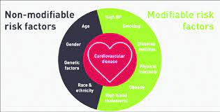 Risk factors of developing heart disease.