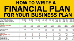 Business financial plan.
