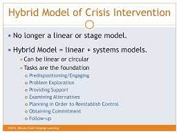 Hybrid task crisis intervention model
