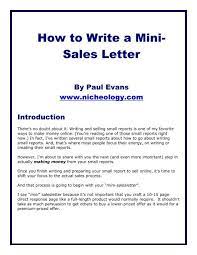 Writing a sales letter.